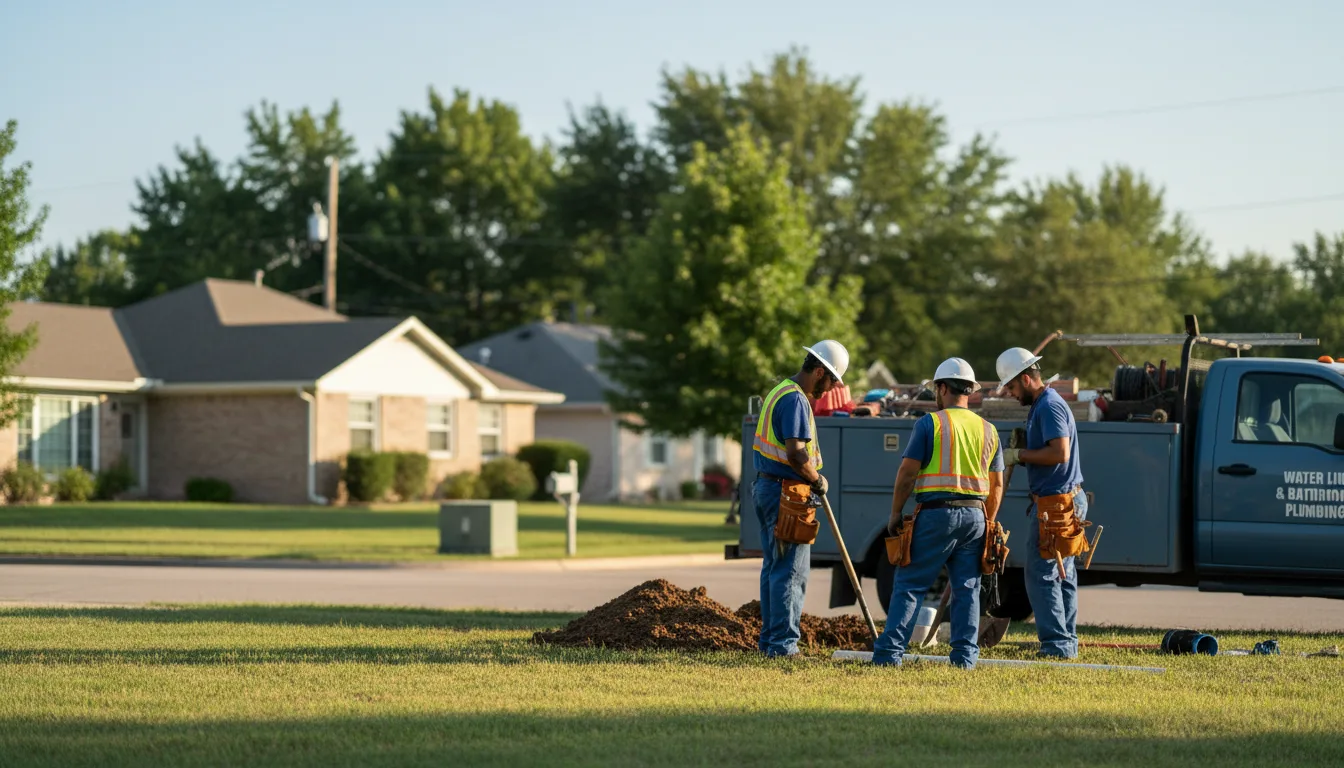 Residential water line and bathroom plumbing service in Grandin, MO